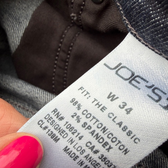 Mens Joe’s Jeans Size 34 X 30 Classic Straight Evans, Dark Blue Rinse Mid rise - Picture 3 of 9